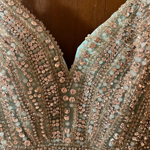 Mac Duggal 50392 Mint Crystal Bodice Gown - Picture 5 of 11